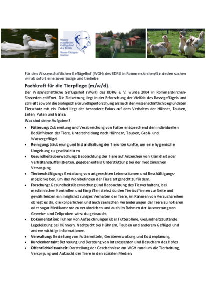 Stellenausschreibung_Tierpfleger